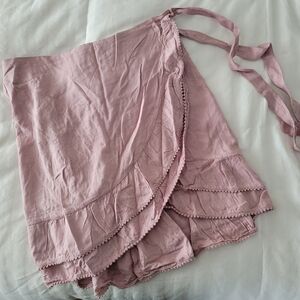 Pink mini tie skirt, size M